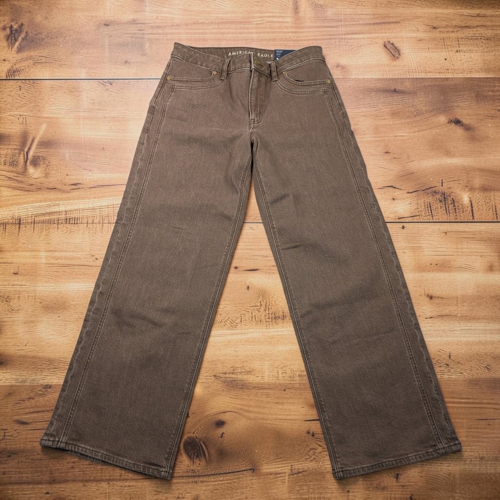 American Eagle Brown High-Rise Stovepipe Stretch Jeans Size 8 Regular 29W NWT